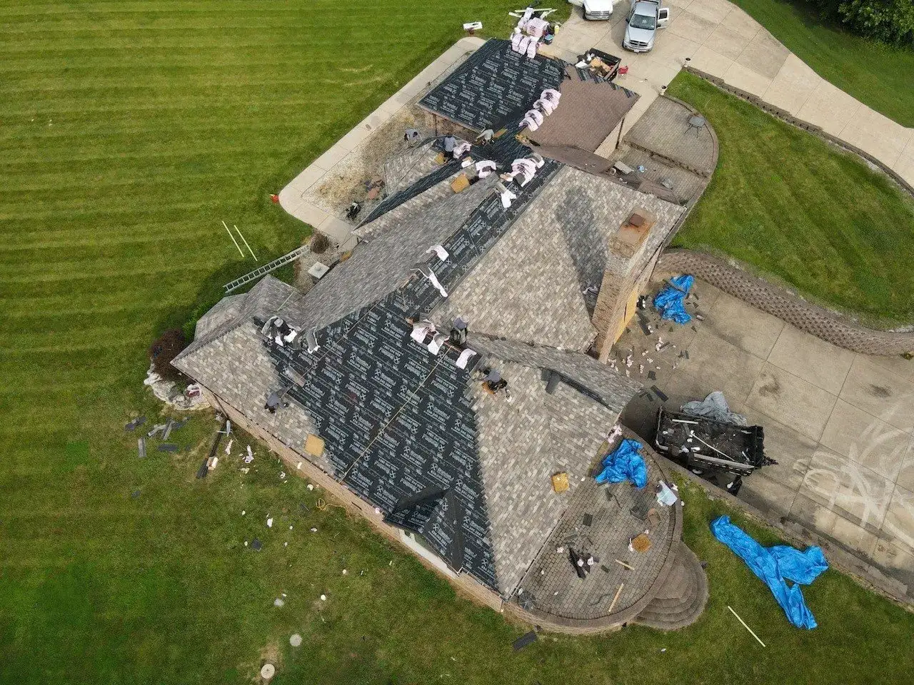 Roof installation in progress — Brandon J Roofing North County, MO