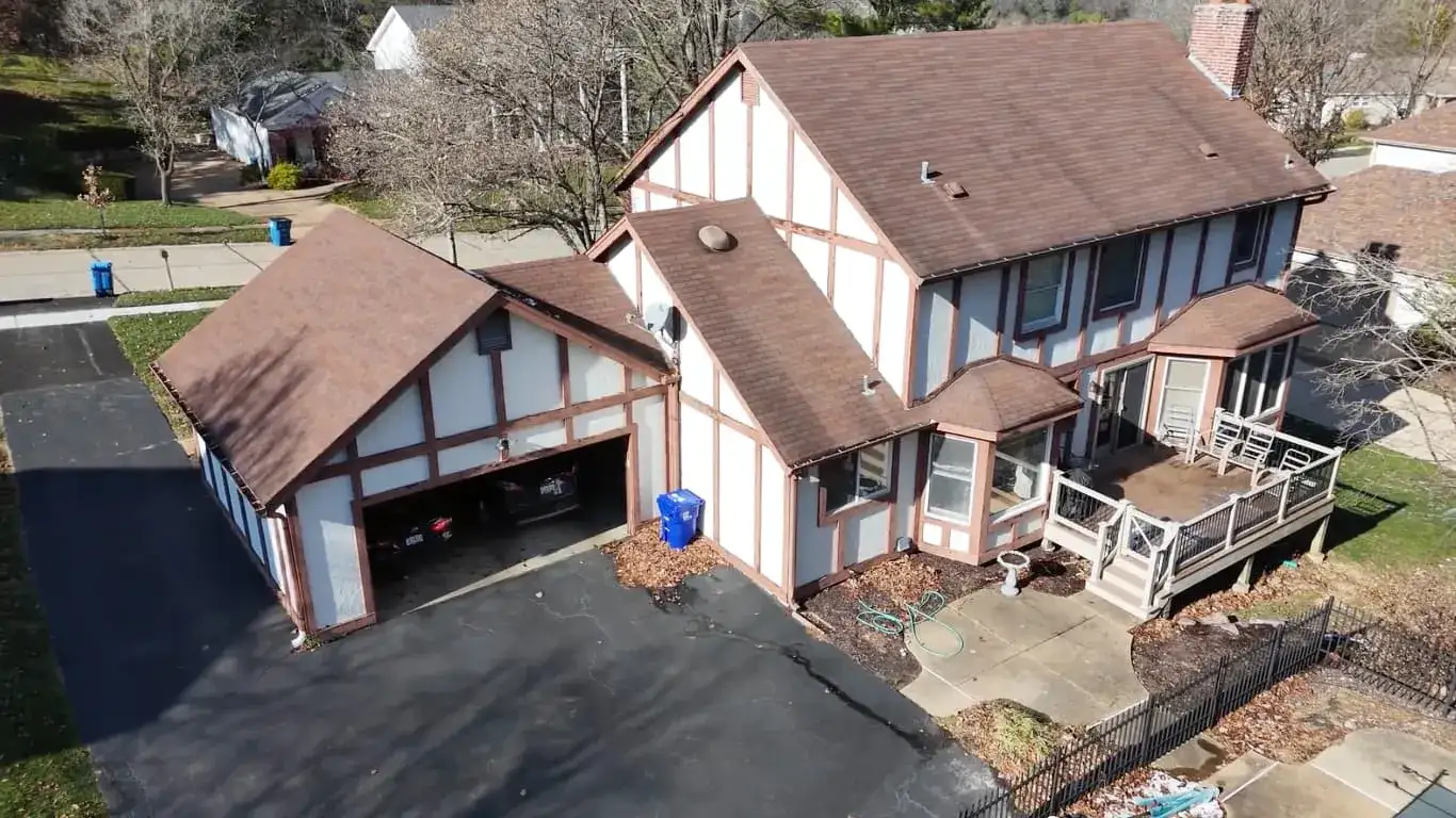 A house after a full roof replacement